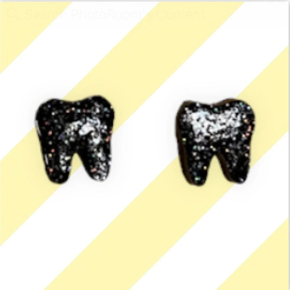 Glitter Tooth Stud Earrings